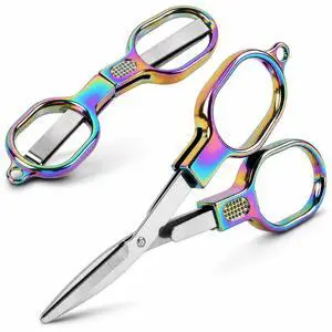 2PCS Mini Folding Scissors, Small Badge Scissor Travel, Foldable & Portable | Colored TSA Approved S 2PCS Mini Folding Scissors, Small Badge Scissor Travel, Foldable & Portable | Colored TSA Approved S