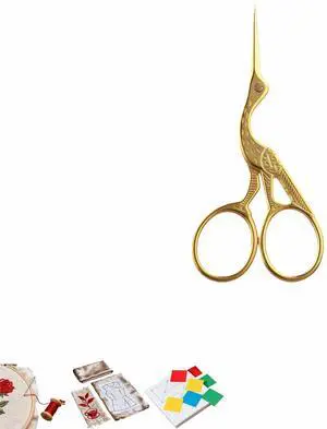 Crane Embroidery Scissors,Sharp Rainbow Stainless Steel Craft Snips for Sewing,3.74 inch,Comfortable Crane Embroidery Scissors,Sharp Rainbow Stainless Steel Craft Snips for Sewing,3.74 inch,Comfortable