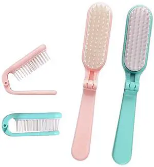 2Pcs Folding Hair Brush Hair Comb Portable Mini Massage Hair Brush Anti-Static Anti-knot for Women & 2Pcs Folding Hair Brush Hair Comb Portable Mini Massage Hair Brush Anti-Static Anti-knot for Women &