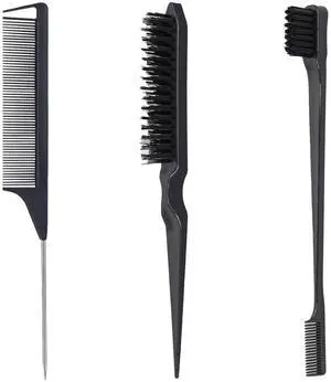 Styling Brush Set - Slick Back Comb, Edge Control Brush, Rat Tail Comb for Smooth Styling, Frizz Tam Styling Brush Set - Slick Back Comb, Edge Control Brush, Rat Tail Comb for Smooth Styling, Frizz Tam