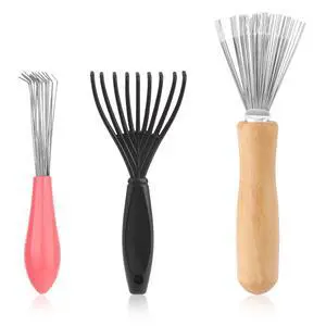 and Brush Cleaner Tool Set - 3 Pieces with Rake Design for Home and Salon Use and Brush Cleaner Tool Set - 3 Pieces with Rake Design for Home and Salon Use