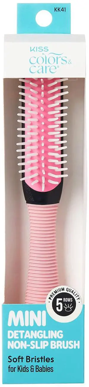 Mini Detangling Non-Slip Brush, 5 Rows of Soft Bristles, Gentle Knot-Free Results, Less Breakage, Fl Mini Detangling Non-Slip Brush, 5 Rows of Soft Bristles, Gentle Knot-Free Results, Less Breakage, Fl