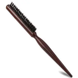 Bristle Styling Brush with Rat Tail for Curly Hair Sectioning, Backcombing, and Smoothing | Boar Bri Bristle Styling Brush with Rat Tail for Curly Hair Sectioning, Backcombing, and Smoothing | Boar Bri