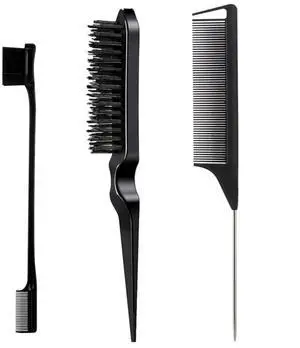 Set, Black comb,3 Pcs. slick back hair brush,Slick Back Brush with Edge Brush, styling comb for kids Set, Black comb,3 Pcs. slick back hair brush,Slick Back Brush with Edge Brush, styling comb for kids