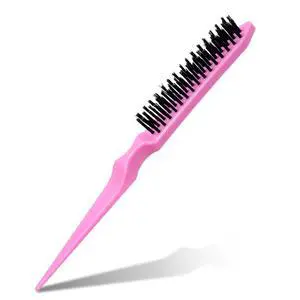 Boar Bristle Hair Brush for Women, Pink Teasing Hair Brush Nylon Bristles Salon Styling Edge Boar Br Boar Bristle Hair Brush for Women, Pink Teasing Hair Brush Nylon Bristles Salon Styling Edge Boar Br
