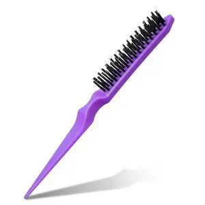 Boar Bristle Hair Brush for Women, Purple Teasing Hair Brush Nylon Bristles Salon Styling Edge Boar Boar Bristle Hair Brush for Women, Purple Teasing Hair Brush Nylon Bristles Salon Styling Edge Boar