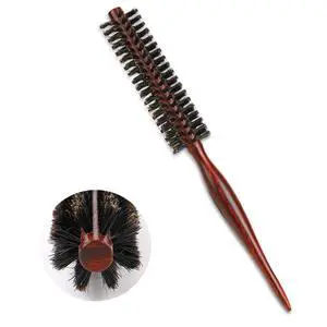 Small Round Brush for Short Hair, Mini Natural Soft Boar Bristle Hair Brush Portable Travel Size Cir Small Round Brush for Short Hair, Mini Natural Soft Boar Bristle Hair Brush Portable Travel Size Cir