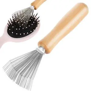 Hair Brush Cleaner Tool, Comb Cleaning Brush Rake Design Brush Cleaner Wooden Handle Hair Remover Mi Hair Brush Cleaner Tool, Comb Cleaning Brush Rake Design Brush Cleaner Wooden Handle Hair Remover Mi