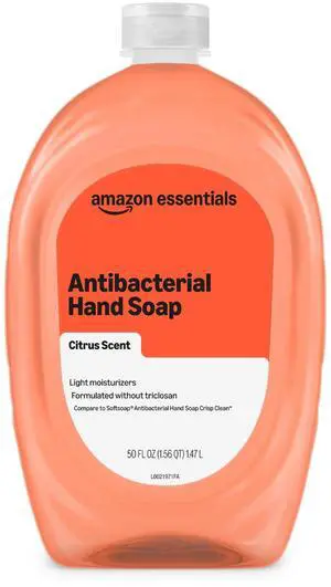 Liquid Hand Soap Refill, Light Moisturizing, Triclosan-Free, Phthalate-Free, Paraben-Free, Citrus, 50 Fl Oz (Pack of 1) (Previously Solimo) Liquid Hand Soap Refill, Light Moisturizing, Triclosan-Free, Phthalate-Free, Paraben-Free, Citrus, 50 Fl Oz (Pack of 1) (Previously Solimo)