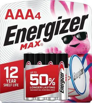 MAX AAA Batteries (4 Pack), Triple A Alkaline Batteries MAX AAA Batteries (4 Pack), Triple A Alkaline Batteries
