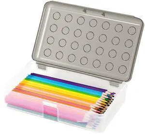 Plastic Pencil Box, Large Pencil Case, Clear Pencil Boxes | with Snap-tight Lid, Hard Crayon Box Storage Marker Organizer Containers for Boys Girls Adults School Office Supplies (Grey) Plastic Pencil Box, Large Pencil Case, Clear Pencil Boxes | with Snap-tight Lid, Hard Crayon Box Storage Marker Organizer Containers for Boys Girls Adults School Office Supplies (Grey)
