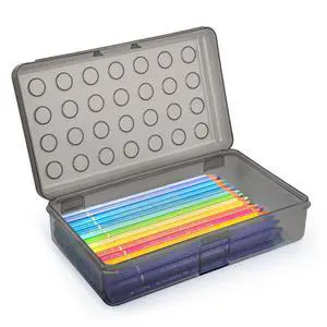 Plastic Cute Clear Hard Polka Dot Colored Pencil Box Case | Personalized Pen Case Box Marker Crayon Box Stackable Storage Box Art Craft Organizer Box For Kids Boys Girls Back To School Plastic Cute Clear Hard Polka Dot Colored Pencil Box Case | Personalized Pen Case Box Marker Crayon Box Stackable Storage Box Art Craft Organizer Box For Kids Boys Girls Back To School