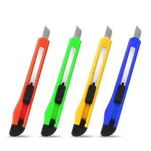 4 Pack Box Cutter Knife, 3-rd Gen Utility Knives, Razor Blade Opener, Utility Knives, Box Cutters Retractable, Small Work Knife by Htaexpu 4 Pack Box Cutter Knife, 3-rd Gen Utility Knives, Razor Blade Opener, Utility Knives, Box Cutters Retractable, Small Work Knife by Htaexpu