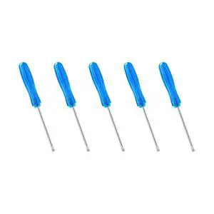 5 Pcs Mini Slotted Screwdriver, 2mm Flat Head, 65mm, Blue | 2.56" Total Length, Handle, Non-magnetic for Watch Eyeglasses Electronics Toy Repair 5 Pcs Mini Slotted Screwdriver, 2mm Flat Head, 65mm, Blue | 2.56" Total Length, Handle, Non-magnetic for Watch Eyeglasses Electronics Toy Repair