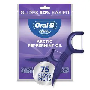 Glide Peppermint Dental Floss Picks with Arctic Peppermint Oil Flavor, 75 Picks Glide Peppermint Dental Floss Picks with Arctic Peppermint Oil Flavor, 75 Picks