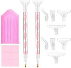 Rhinestone Pickup Tool Set: 2 Pcs Rhinestone Picker Handles Dual-Ended Rhinestones Applicator Dotting Tool Pen Shiny Diamond Dot Drill Pen for DIY Home Nail Salon Rhinestone Pickup Tool Set: 2 Pcs Rhinestone Picker Handles Dual-Ended Rhinestones Applicator Dotting Tool Pen Shiny Diamond Dot Drill Pen for DIY Home Nail Salon