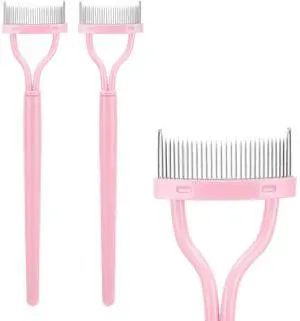 2 Pcs Eyelash Separator Tool Mascara Brushes Eyelash Comb Separator Definer Lash Comb for Combing, Separating Lashes - Light Pink 2 Pcs Eyelash Separator Tool Mascara Brushes Eyelash Comb Separator Definer Lash Comb for Combing, Separating Lashes - Light Pink