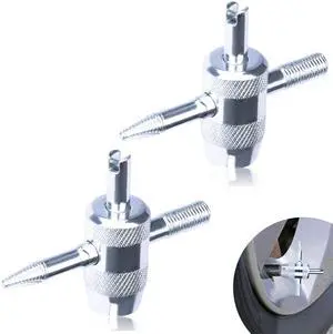 2 PCS 4-Way Tire Valve Stem Removal Tool, 4-in-1 Valve Core Removal Tool | Multifunctional Tire Valve Tool, Valve Stem Core Puller for Car Motorcycle Bicycle Tire Repair Replace 2 PCS 4-Way Tire Valve Stem Removal Tool, 4-in-1 Valve Core Removal Tool | Multifunctional Tire Valve Tool, Valve Stem Core Puller for Car Motorcycle Bicycle Tire Repair Replace