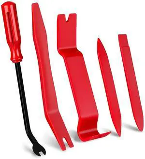 5 PCS Nylon Auto Trim Removal Tool Kit, No-Scratch Pry Tools Set for Car Door Panel, Dashboard, Molding, Fastener & Clip Removal, Interior Trim Installer/Remover Kit - Red 5 PCS Nylon Auto Trim Removal Tool Kit, No-Scratch Pry Tools Set for Car Door Panel, Dashboard, Molding, Fastener & Clip Removal, Interior Trim Installer/Remover Kit - Red