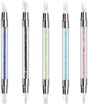 5 Pcs Silicone Nail Tools Dual Tipped Nail Art Sculpture Pen Rhinestone Nail Polish Carving Pen Rubber Tip Nail Brushes 5 Pcs Silicone Nail Tools Dual Tipped Nail Art Sculpture Pen Rhinestone Nail Polish Carving Pen Rubber Tip Nail Brushes