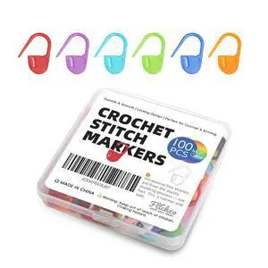 100PCS Crochet Stitch Markers by Flickzo Locking Stitch Markers with Storage Case, Plastic Safety Pins for Knitting & Crochet, Colorful Yarn Accessories for Crochet Tools & Supplies 100PCS Crochet Stitch Markers by Flickzo Locking Stitch Markers with Storage Case, Plastic Safety Pins for Knitting & Crochet, Colorful Yarn Accessories for Crochet Tools & Supplies