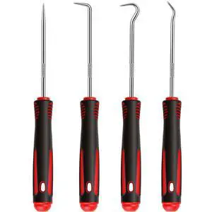 4PCS Hook and Pick Set, Pick Tool Set for O-Ring, Seal and Gasket Removal | Precision Mechanic Pick Set with Non-Slip Grip, Automotive Pick Set for Oil Seal, Hoses, Car Repair, Mechanical and DIY Use 4PCS Hook and Pick Set, Pick Tool Set for O-Ring, Seal and Gasket Removal | Precision Mechanic Pick Set with Non-Slip Grip, Automotive Pick Set for Oil Seal, Hoses, Car Repair, Mechanical and DIY Use