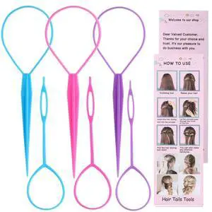 Hair Tail Tools, Hair Loop Styling Tool French Braiding Hair Tool | ZTRHYOO 6pcs Hair Braid Accessories Ponytail Maker for Women Girls, Ponytail Hair Pull Through Tool (2pink+2blue+2purple) Hair Tail Tools, Hair Loop Styling Tool French Braiding Hair Tool | ZTRHYOO 6pcs Hair Braid Accessories Ponytail Maker for Women Girls, Ponytail Hair Pull Through Tool (2pink+2blue+2purple)