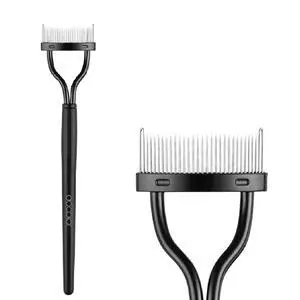 Eyelash Comb, Arc Metal Lash Separator Tool | Stainless steel eyelash comb, arc design prevents clumping, fits lash line, protects lashes, With Comb Cover (Black) Eyelash Comb, Arc Metal Lash Separator Tool | Stainless steel eyelash comb, arc design prevents clumping, fits lash line, protects lashes, With Comb Cover (Black)