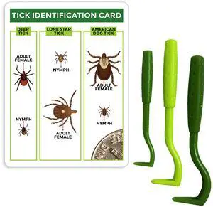 Tick Remover Value 3 Pack - Tick Remover Tools + Tick Identification Card - for Humans, Dogs & Cats (1 Set) Tick Remover Value 3 Pack - Tick Remover Tools + Tick Identification Card - for Humans, Dogs & Cats (1 Set)