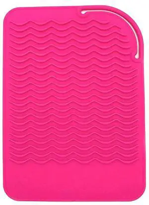 Resistant Mat for Curling Iron, Flat Irons and Hair Straightener Hair Styling Tools 9" x 6.5", Food Grade Silicone, Pink Resistant Mat for Curling Iron, Flat Irons and Hair Straightener Hair Styling Tools 9" x 6.5", Food Grade Silicone, Pink