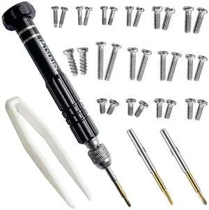 Eye Glass Repairing Kit, S2 Steel Screwdriver with 15 Types of Screws, Precision Eyeglass Repair Tool Set (Black2in1-screws) Eye Glass Repairing Kit, S2 Steel Screwdriver with 15 Types of Screws, Precision Eyeglass Repair Tool Set (Black2in1-screws)