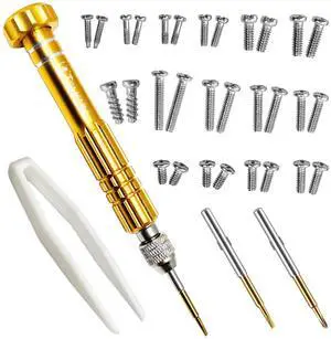 Eyeglass Repair Kit, S2 Steel Screwdriver with 15 Types of Screws, Precision Eye Glass Repair Tool Set (Gold2in1-screws) Eyeglass Repair Kit, S2 Steel Screwdriver with 15 Types of Screws, Precision Eye Glass Repair Tool Set (Gold2in1-screws)