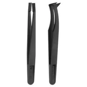 Precision Plastic Tweezers Kit 120mm Anti-static Flat Curved 2Pc | 93301/93306, Head Craft Tweezers Set, for Electronics Jewelry Making Laboratory Work DIY Repair Tool Precision Plastic Tweezers Kit 120mm Anti-static Flat Curved 2Pc | 93301/93306, Head Craft Tweezers Set, for Electronics Jewelry Making Laboratory Work DIY Repair Tool