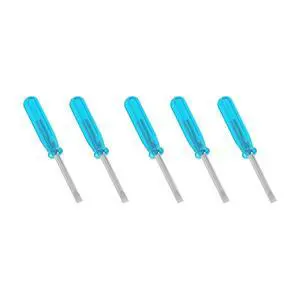 5 Pcs Mini Slotted Screwdriver, 2mm Flat Head, 45mm, Blue | 1.77" Total Length, Handle, Non-magnetic for Watch Eyeglasses Electronics Toy Repair 5 Pcs Mini Slotted Screwdriver, 2mm Flat Head, 45mm, Blue | 1.77" Total Length, Handle, Non-magnetic for Watch Eyeglasses Electronics Toy Repair