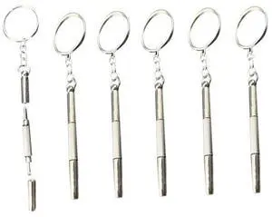 6PCS 3 in 1 Eyeglass Screwdriver Silver Keychain Mini Precision Stainless Steel Eyeglass Screwdriver, Eyeglass Frame Sunglasses, Jewelry and Watches, Electronics, Toy Repair Tools 6PCS 3 in 1 Eyeglass Screwdriver Silver Keychain Mini Precision Stainless Steel Eyeglass Screwdriver, Eyeglass Frame Sunglasses, Jewelry and Watches, Electronics, Toy Repair Tools