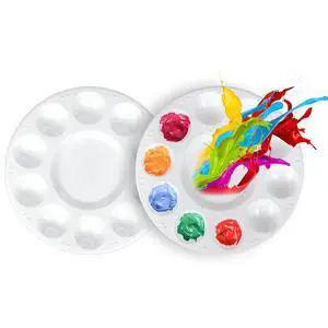 Paint Palette, Paint Trays for Kids, Paint Pallets with 10 Wells for Adults & Kids, Round Paint Tray Palettes, Plastic Paint Tray Palette, for Painting or DIY Craft Class, White, 2 PCS Paint Palette, Paint Trays for Kids, Paint Pallets with 10 Wells for Adults & Kids, Round Paint Tray Palettes, Plastic Paint Tray Palette, for Painting or DIY Craft Class, White, 2 PCS