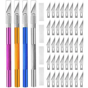 4PCS Exacto Knife, Hobby Knife Craft Knifes with 40PCS Spare Exacto Knife Blades(#11), Profession Exacto Knives Precision Knife for Crafting, Arts, Modeling, Scrapbooking, Stencil 4PCS Exacto Knife, Hobby Knife Craft Knifes with 40PCS Spare Exacto Knife Blades(#11), Profession Exacto Knives Precision Knife for Crafting, Arts, Modeling, Scrapbooking, Stencil