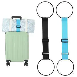 FNANJWQ Luggage Strap for Suitcases, Multi Use Adjustable Connector Strap | 2 Pcs Blue High elasticity luggage strap, Strong Adjustable Elastic Fastening Belt, Add A Bag Easy to Travel Suitcase FNANJWQ Luggage Strap for Suitcases, Multi Use Adjustable Connector Strap | 2 Pcs Blue High elasticity luggage strap, Strong Adjustable Elastic Fastening Belt, Add A Bag Easy to Travel Suitcase