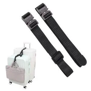 Luggage Straps, Luggage Connector Straps with Metal Buckle for Suitcases, Travel Belt Accessories for Connect Your 2 Luggage and Bag Together (1" Normal Size-Metal) Luggage Straps, Luggage Connector Straps with Metal Buckle for Suitcases, Travel Belt Accessories for Connect Your 2 Luggage and Bag Together (1" Normal Size-Metal)