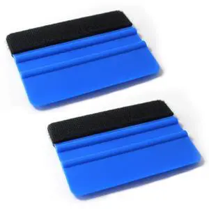 4 Inch Plastic Felt Edge Squeegee - Vinyl Scraper Tool for Car Decals, Mini Squeegee Car Window Film Tinting Tool, Vinyl Wrap Wallpaper Smoothing Tool for Car Window Tint, Blue (2PCS) 4 Inch Plastic Felt Edge Squeegee - Vinyl Scraper Tool for Car Decals, Mini Squeegee Car Window Film Tinting Tool, Vinyl Wrap Wallpaper Smoothing Tool for Car Window Tint, Blue (2PCS)