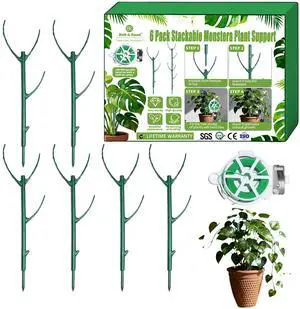 6pack Adjustable Plant Support Pole Stackable Indoor/Outdoor Support Pole with Clamps, Suitable for Supporting Monstera and Climbing Plants, Garden Accessories, Perfect Replacement for Plant Stakes 6pack Adjustable Plant Support Pole Stackable Indoor/Outdoor Support Pole with Clamps, Suitable for Supporting Monstera and Climbing Plants, Garden Accessories, Perfect Replacement for Plant Stakes