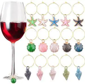 30PCS Wine Glass Charms for Stem Glasses, Beach-themed Drink Marker Tags Wine Charm Identifier Ring for Bachelorette Wedding Tasting Party Decoration & Gifts 30PCS Wine Glass Charms for Stem Glasses, Beach-themed Drink Marker Tags Wine Charm Identifier Ring for Bachelorette Wedding Tasting Party Decoration & Gifts