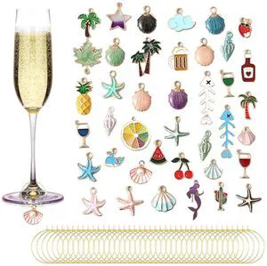 Wine Glass Charms Drink Identifier Tags (40pcs Ocean) | Party Decorations for Summer Christmas Wine Tasting, Unique Drink Markers Wine Glass Charms Drink Identifier Tags (40pcs Ocean) | Party Decorations for Summer Christmas Wine Tasting, Unique Drink Markers