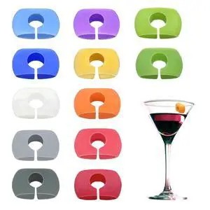 12PCS Wine Glass Markers Charms, Reusable Silicone Drink Tags for Wine Glasses, Champagne, Cocktails & Beer Bottles, Colorful Cup Identifiers for Bar, Party, Wedding, Birthday & Home Entertaining 12PCS Wine Glass Markers Charms, Reusable Silicone Drink Tags for Wine Glasses, Champagne, Cocktails & Beer Bottles, Colorful Cup Identifiers for Bar, Party, Wedding, Birthday & Home Entertaining