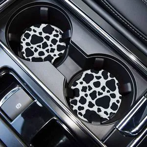 Car Coasters,Cup Holder Coasters for Car,2.75inch Anti Slip and Absorbent,Cute Accessory Decor for Cup Holder,Pack of 2 (Cow) Car Coasters,Cup Holder Coasters for Car,2.75inch Anti Slip and Absorbent,Cute Accessory Decor for Cup Holder,Pack of 2 (Cow)