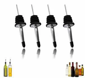 4PCS Premium Wine and Oil Pourer Set, 304 Stainless Steel Pour Spouts for Liquor & Oil - Reusable, Dishwasher Safe, Precision Flow Control, Leak-Proof Seal, Fit Most Wine & Whiskey Bottles (S (Hat1)) 4PCS Premium Wine and Oil Pourer Set, 304 Stainless Steel Pour Spouts for Liquor & Oil - Reusable, Dishwasher Safe, Precision Flow Control, Leak-Proof Seal, Fit Most Wine & Whiskey Bottles (S (Hat1))