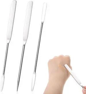 3 Pcs Makeup Spatula Foundation Spatula, Stainless Steel Facial Beauty Spatulas, Double Edged Tiny Makeup Palette Mixer Cosmetic Mixing Tool for Even Application Foundation 3 Pcs Makeup Spatula Foundation Spatula, Stainless Steel Facial Beauty Spatulas, Double Edged Tiny Makeup Palette Mixer Cosmetic Mixing Tool for Even Application Foundation