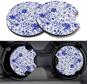 Car Cup Coasters,2 Pack Car Coaster, Blue and White Flower | 2.75inch Anti Slip and Absorbent Cars Coasters for Cup Holders,Car Accessories for Women,Cute Decor for Women Car Cup Coasters,2 Pack Car Coaster, Blue and White Flower | 2.75inch Anti Slip and Absorbent Cars Coasters for Cup Holders,Car Accessories for Women,Cute Decor for Women