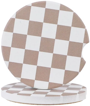2Pcs Car Coasters for Cup Holders, Absorbent Ceramic Car Cup Coaster | Universal Anti Slip Cork Base Cup Coasters with Finger Notch Car Interior Accessories for Women 2Pcs Car Coasters for Cup Holders, Absorbent Ceramic Car Cup Coaster | Universal Anti Slip Cork Base Cup Coasters with Finger Notch Car Interior Accessories for Women
