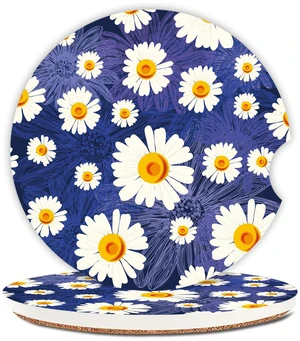White Flowers Car Coasters for Drinks Absorbent,2 Pack Cup Holders,2.56" Ceramic Stone & Non-Scratch Cork Base Coasters,Auto Accessories for Women & Men. White Flowers Car Coasters for Drinks Absorbent,2 Pack Cup Holders,2.56" Ceramic Stone & Non-Scratch Cork Base Coasters,Auto Accessories for Women & Men.